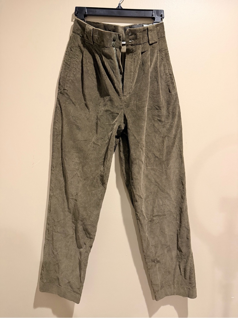 Vintage Giorgio Sant’Angelo Corduroy Pants Olive High Rise Pleated Size 6